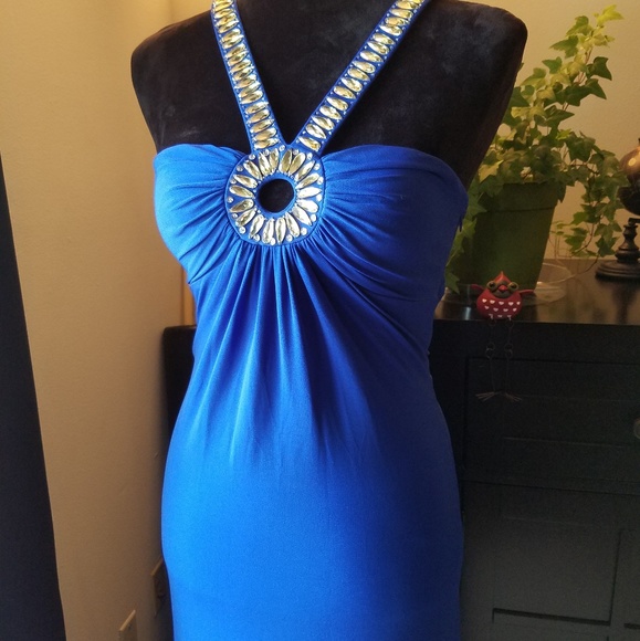 Calvin Klein Dresses & Skirts - Calvin Klein royal blue jewel formal evening gown